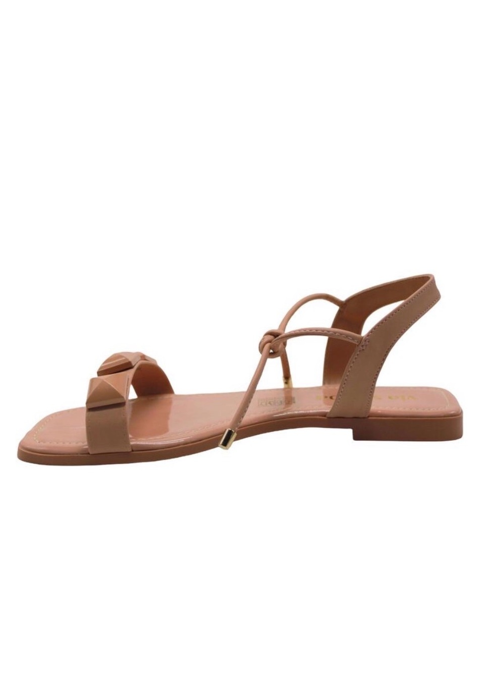 Blush Pink Studded Flat Sandals